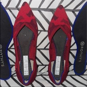 Rothy’s Red Camo Flats, Women Size 8.5